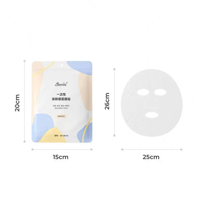 【自营】中国ALLSMILE哎哟咪 一次性保鲜膜面膜贴 100片入 面膜纸贴灌肤美容院专用脸部湿敷水疗膜