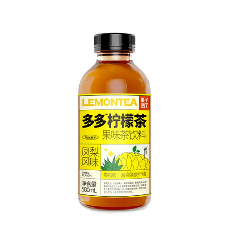 【自营】中国果子熟了 多多柠檬茶 凤梨风味 500ml 0脂0负担柠檬茶果汁茶饮品饮料