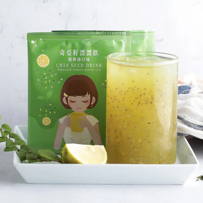【自营】台湾午茶夫人 奇亚籽漂漂饮 轻柠绿口味 7包*25g