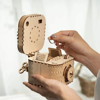 【自营】中国Robotime若态 Rokr若客密码百宝盒 单个装 DIY手工创意礼物木质拼装拼图生日礼物（不含蜡，因为它在国际运输中是被禁止的，如需润滑用蜡可以用蜡烛代替）