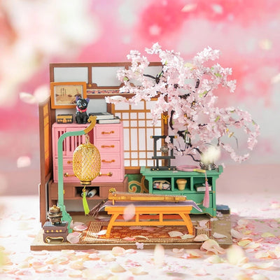【自营】中国Robotime若态 Rolife若来樱花庭 单个装 DIY手工3D拼装模型立体拼图木质摆件节日礼物（不含胶水和电池，因为它们在国际运输中是被禁止的）