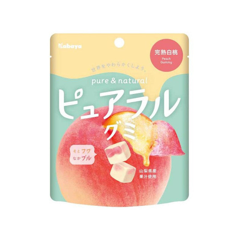 【自营】日本KABAYA卡巴也 新包装 限定白桃味 58g 日本国产果汁夹心软糖