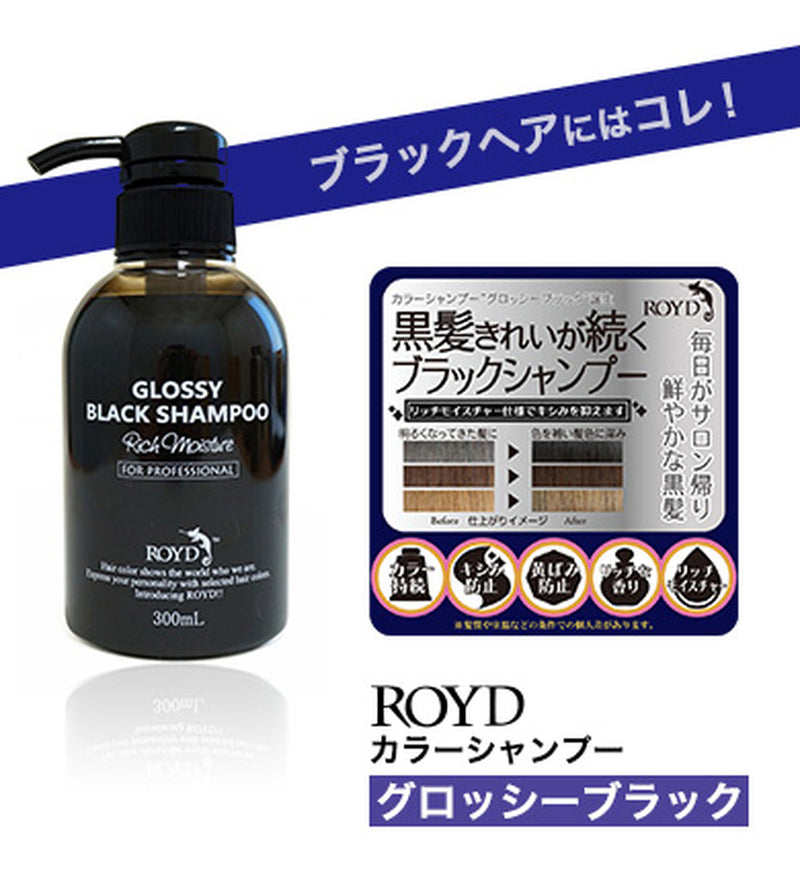 【自营】日本ROYD 颜色护理洗发水 300ml 护色固色锁色 黑色系